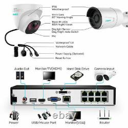 5mp 8ch Poe Système De Caméra De Sécurité Maison Surveillance Nvr Kit Reolink K8-520b2d2