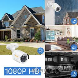 8 Canal H. 265+ 1080p Dvr 2mp Wired Security Camera System Outdoor Day Night