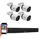 8 Canal H. 265+ Dvr (4) 4k Waterproof Analog Bullet Security Camera System 2 To