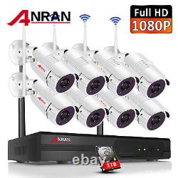 8ch Hd 8 Pcs 1080p Cctv Kit Nvr Wireless Security Camera System Wifi Extérieur 2 To