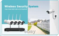 8ch Nvr Sans Fil 1080p Wifi Caméra Audio Cctv Outdoor Home Security System Kit