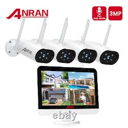 ANRAN 12.5Moniteur NVR Système de caméras de sécurité sans fil à domicile 3MP WiFi Caméra extérieure