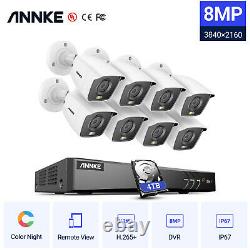 Annke 4k Ultra Hd 5mp/8mp Caméra De Sécurité Cctv Système 8ch Dvr Home Outdoor 0-4tb