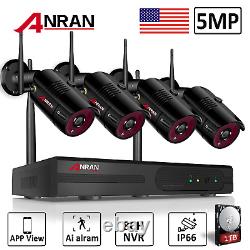 Anran Outdoor Home Security Camera System Wi-fi Sans Fil 5mp Audio 1 To Disque Dur