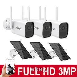 Anran Solar Outdoor Security Caméra De Batterie Sans Fil 4pcs Accueil Wifi Night Vision