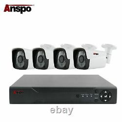 Anspo 4ch 960p Ahd Home Security Camera System Waterproof Night Vision Dvr Cctv