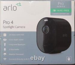 Arlo Pro 4 Spotlight Camera 1 Pack Wireless Security, 2k Video & Hdr, Vmc4050b
