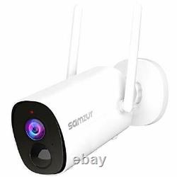 Caméra De Sécurité Outdoor Samzuy Wi-fi Sans Fil 1080p Hd Home Surve Rechargeable
