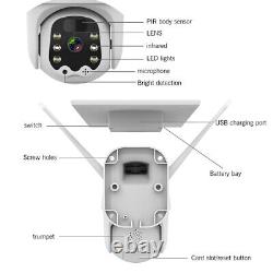 Caméra De Sécurité Solaire Ptz Outdoor Home Batterie Rechargeable Sans Fil Alimentée En Hd