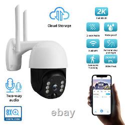 Caméra De Surveillance Sans Fil Wifi Hd 2k Panneau Solaire D'extérieur Smart Home Security