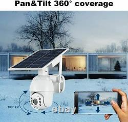 Caméra De Surveillance Solaire En Plein Air Wi-fi Sans Fil 1080p Motion Night Vision Accueil