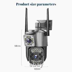 Caméra IP WiFi extérieure sans fil 4x double objectif 1080P CCTV PTZ sécurité à domicile IR