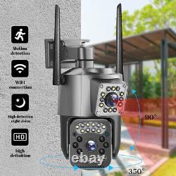 Caméra IP WiFi sans fil 1080P HD à double objectif pour la sécurité à domicile en extérieur CCTV PTZ avec infrarouge