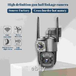 Caméra IP WiFi sans fil 1080P HD à double objectif pour la sécurité à domicile en extérieur CCTV PTZ avec infrarouge