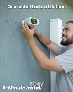 Caméra Solaire Sans Fil Extérieure, Caméras 2K pour Sécurité Domestique avec Sol Encastré