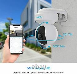 Caméra Wi-fi Reolink 5mp Ptz Pour La Sécurité À Domicile Avec Alertes De Véhicules Humains E1 Outdoor
