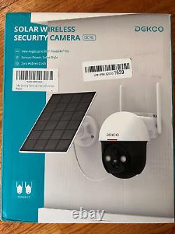 Caméra de sécurité domestique solaire extérieure DEKCO avec WiFi et alarme de mouvement (lot de 2)