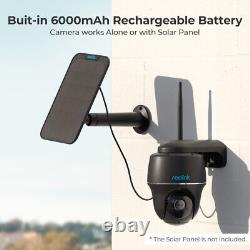 Caméra de sécurité extérieure sans fil WiFi Reolink avec batterie rechargeable Pan Tilt