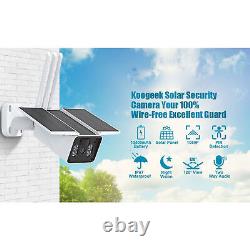 Caméra de sécurité extérieure sans fil solaire 4X HD 1080P IP 67 avec vision nocturne pour la maison