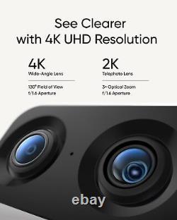 Caméra de sécurité intérieure Eufy S350 4K UHD Double Caméra 360°PTZ 8×Zoom Remis à neuf certifié