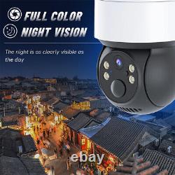 Caméra de sécurité sans fil 360° PTZ WiFi IP à alimentation solaire avec batterie CCTV pour la maison en extérieur.