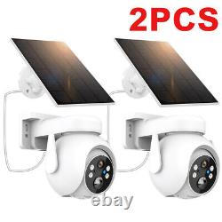 Caméra de sécurité sans fil extérieure solaire ICSee 360° PTZ WiFi à domicile CCTV avec batterie