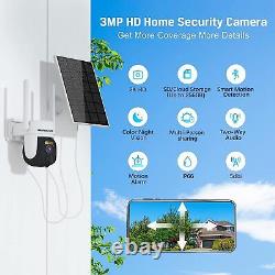 Caméra de sécurité solaire 1080P sans fil à énergie solaire pour l'extérieur, avec WiFi IP pour la maison en HD