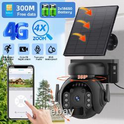 Caméra de surveillance à énergie solaire PTZ 4G LTE avec carte SIM pour la sécurité à domicile