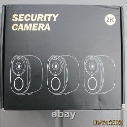 Caméras de sécurité extérieures sans fil Rraycom 3Pack, caméra alimentée par batterie 2K. Accueil