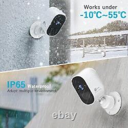 Caméras de sécurité sans fil XVIM 4MP 2K Wi-Fi à alimentation par batterie avec projecteur pour la maison