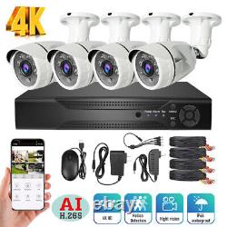 Caméras de surveillance CCTV extérieures 4K HD 8CH 4CH DVR Système de caméras de sécurité à domicile