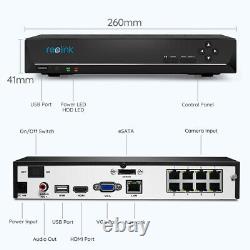 Enregistreur NVR 8 canaux Reolink 4K 8MP pour système de caméra de sécurité CCTV avec disque dur de 2 To