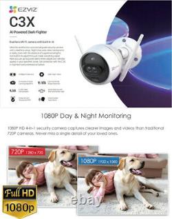 Ezviz Caméra De Sécurité Extérieure Wifi 1080p Smart App Color Night Vision C3x