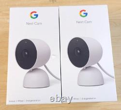 Google Nest Cam Indoor Wired 2nd Gen Smart Security Camera 2 Cameras