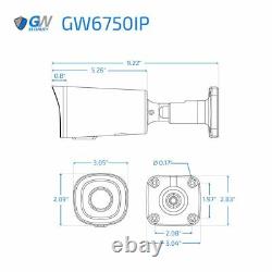 Gw 2048p 6mp Ip Poe Bullet Caméra De Sécurité Résistant Aux Intempéries Varifocal Lens 165 Ft