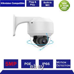 Hikvision Compatible 5mp Ptz 4x Zoom Caméra Ip De Sécurité En Plein Air MIC Ir Poe