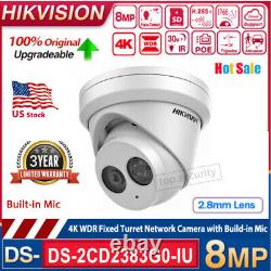 Hikvision Ds-2cd2383g0-i 8mp Poe Cctv Caméra Outdoor Ip Webcam Home Terrain De Sécurité