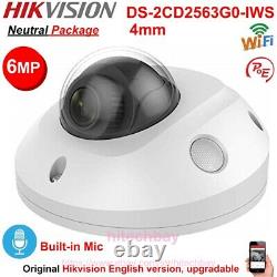 Hikvision Ds-2cd2563g0-iws 6mp Ip Dome Camera Intégré MIC Wdr H. 265+ Poe Wifi