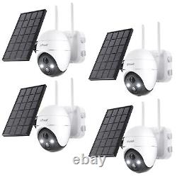 IeGeek 5MP Caméra de sécurité à batterie solaire 360° PTZ sans fil WiFi Système de vidéosurveillance à domicile CCTV