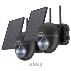 Iegeek 2k 360° Solar Security Camera System Outdoor Home Wireless Wifi Camera