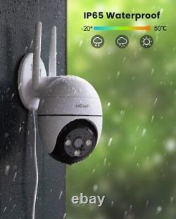 Iegeek 3mp 2k Caméra Ip De Sécurité Wifi Audio À Deux Voies Ptz Home Outdoor Color Night
