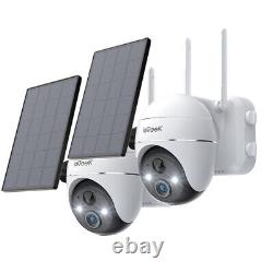 Iegeek Solar Batterie Powered Security Camera Wifi Outdoor 360° Ptz Home Wireless