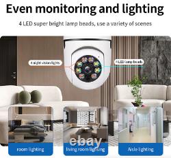 LOT Sécurité sans fil 360° 1080P Caméra d'ampoule E27 Wi-Fi Nuit Maison intelligente