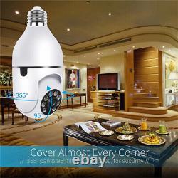 Lot 360° 1080p Ip E27 Ampoule Optique Caméra Wi-fi Night Smart Home Wireless Security