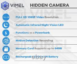 Mini Portable Power Bank Spy Security Camera Hidden Ir Night Vision Recorder