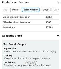 NOUVEAU ! Caméras de sécurité extérieures Google Nest Cam Wi-Fi 1080P NC2100ES Blanches