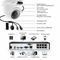 Poe 4mp Système De Caméra De Sécurité 8ch Nvr 2tb Hdd Accueil Surveillance Kit Rlk8-420d4