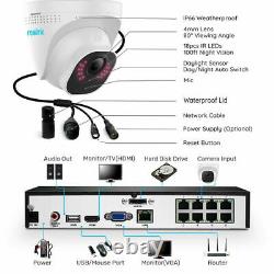 Reolink 8ch Nvr 5mp Surveillance Poe Caméra De Sécurité Système D'enregistrement Hdd 2 To
