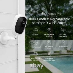 Reolink Argus Pro Wifi Ip Security Camera 1080p Batterie Alimentée Par Panneau Solaire
