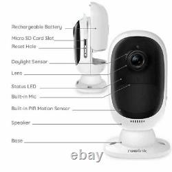 Reolink Wireless Security Camera Rechargeable 2-way-audio Argus 2 + Panneau Solaire